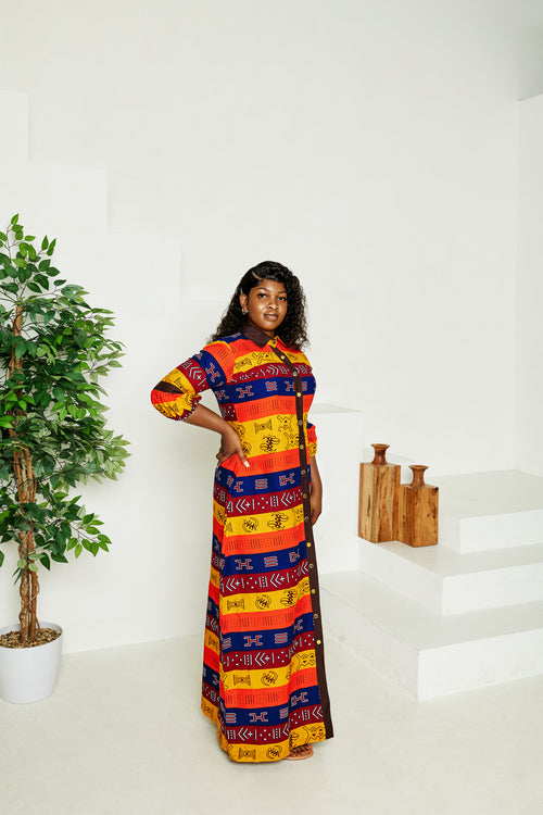 African Print Maxi Dress